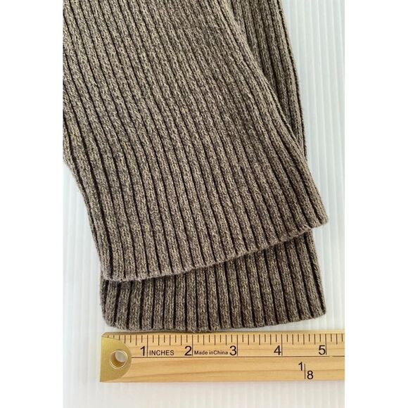 Northcrest Classic Men's 3XLT 1/4 Zip Brown Soft Knit Sweater with Ribbed Hems - Picture 7 of 10